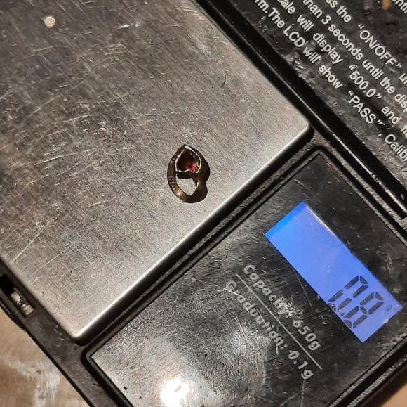 AUTHENTIC SOLID 14K YELLOW GOLD GENUINE RHODOLITE GARNET HEART PENDANT SLIDER 🎁 - Picture 5 of 7